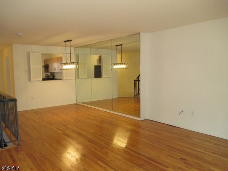 Empty room, Interior, Pendant Lights, Wood Texture Flooring