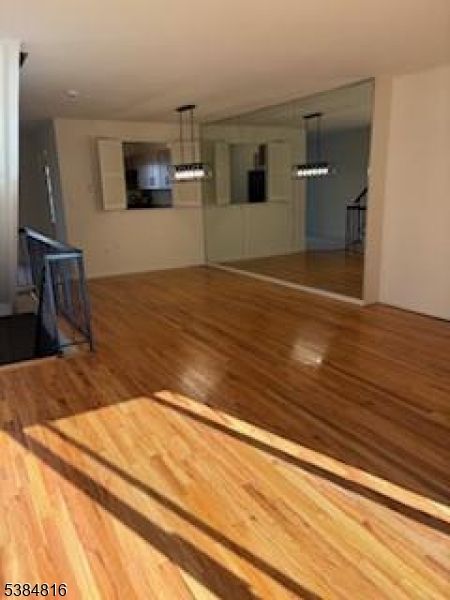 Empty room, Interior, Pendant Lights, Wood Texture Flooring