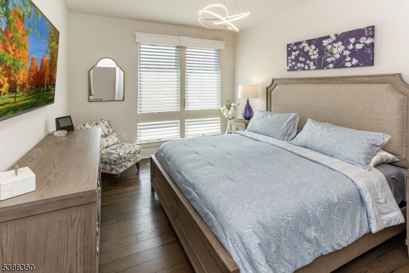 Bedroom, Interior, Pendant Lights, Wood Texture Flooring