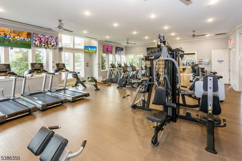 Fitness Equipment, Gym, Interior, Recessed Lighting