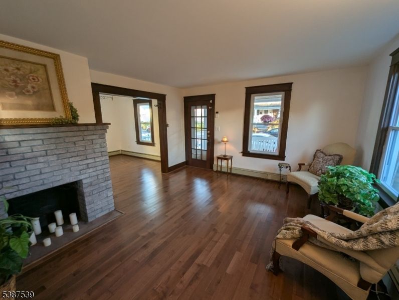 Fireplace, Interior, Wood Texture Flooring