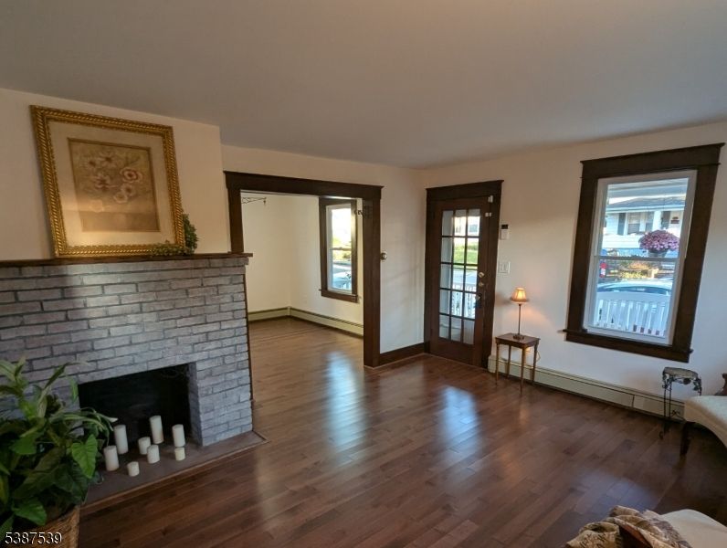 Fireplace, Interior, Wood Texture Flooring