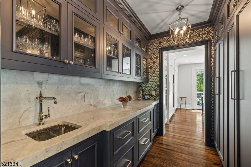 Interior, Marble Walls, Pendant Lights, Wood Texture Flooring