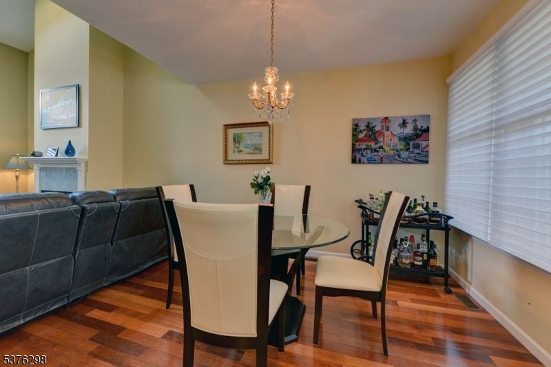 Chandelier, Dining room, Interior, Wood Texture Flooring