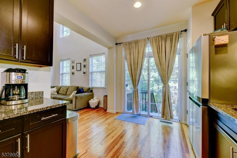 Interior, Kitchen, Living room, Recessed Lighting, Wood Texture Flooring