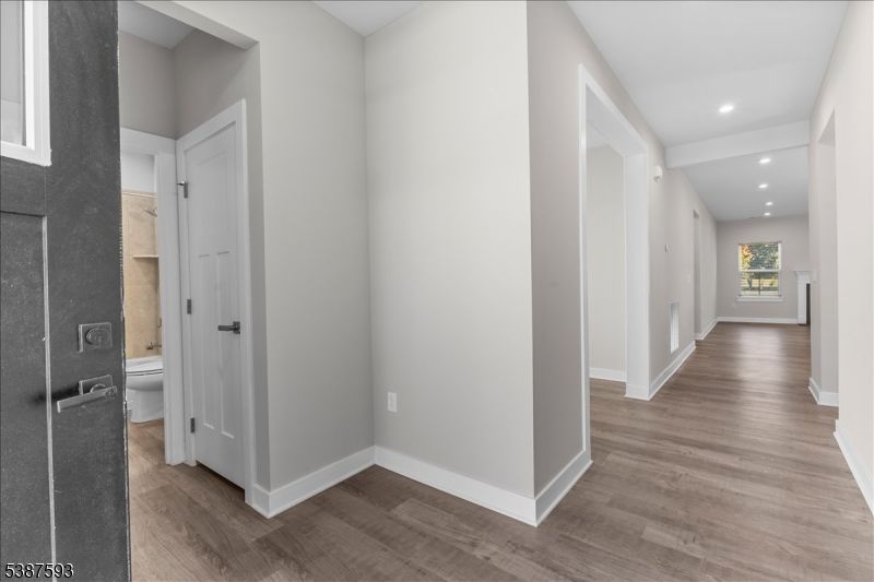Bathroom, Interior, Recessed Lighting, Wood Texture Flooring