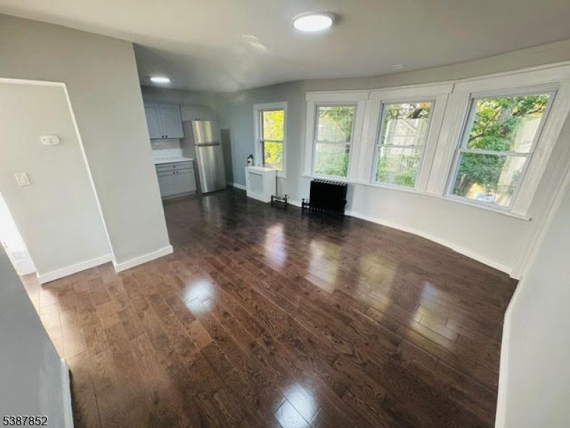Empty room, Interior, Kitchen, Recessed Lighting, Wood Texture Flooring
