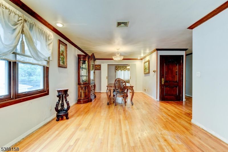 Chandelier, Dining room, Interior, Recessed Lighting, Wood Texture Flooring