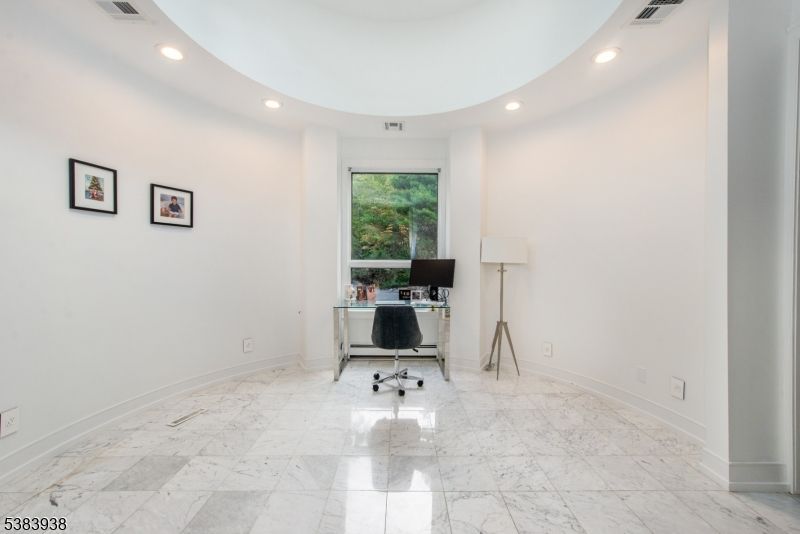 Home Office, Interior, Marble, Recessed Lighting
