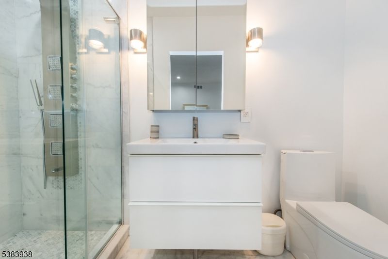 Bathroom, Glass Shower, Interior, Marble Walls