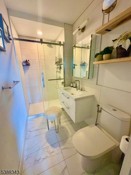 Bathroom, Glass Shower, Interior, Marble, Recessed Lighting