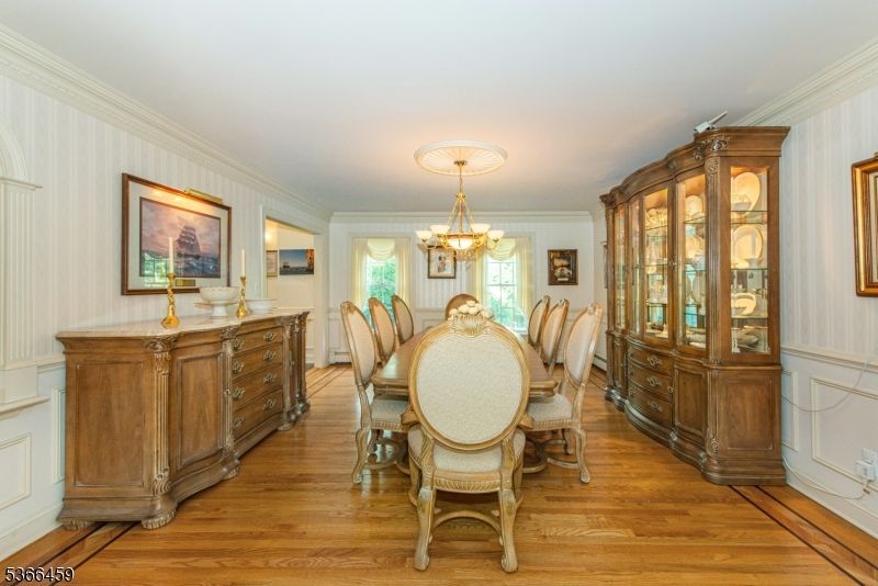 Chandelier, Dining room, Interior, Wood Texture Flooring