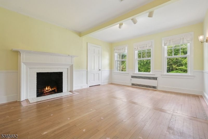 Empty room, Fireplace, Interior, Wood Texture Flooring