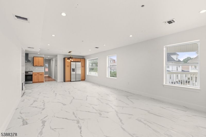 Interior, Kitchen, Marble, Pendant Lights, Recessed Lighting