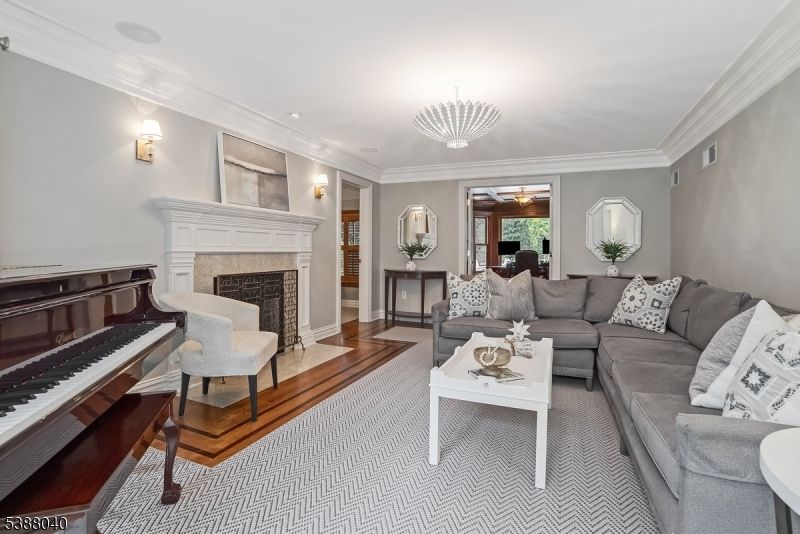 Fireplace, Interior, Living room, Piano, Wood Texture Flooring