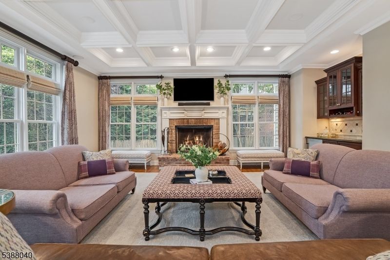 Fireplace, Interior, Living room, Recessed Lighting