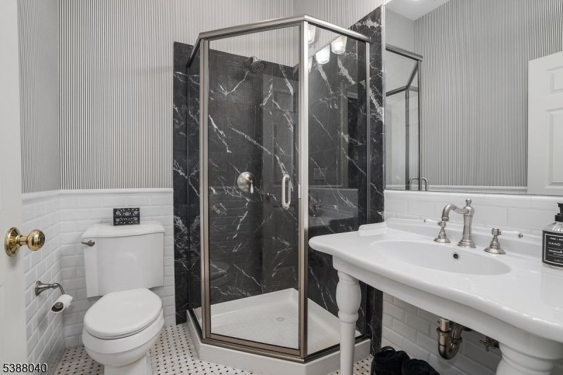 Bathroom, Glass Shower, Interior, Marble Walls