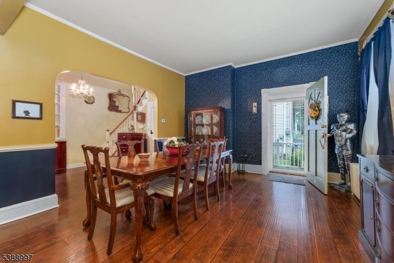 Chandelier, Dining room, Interior, Wood Texture Flooring