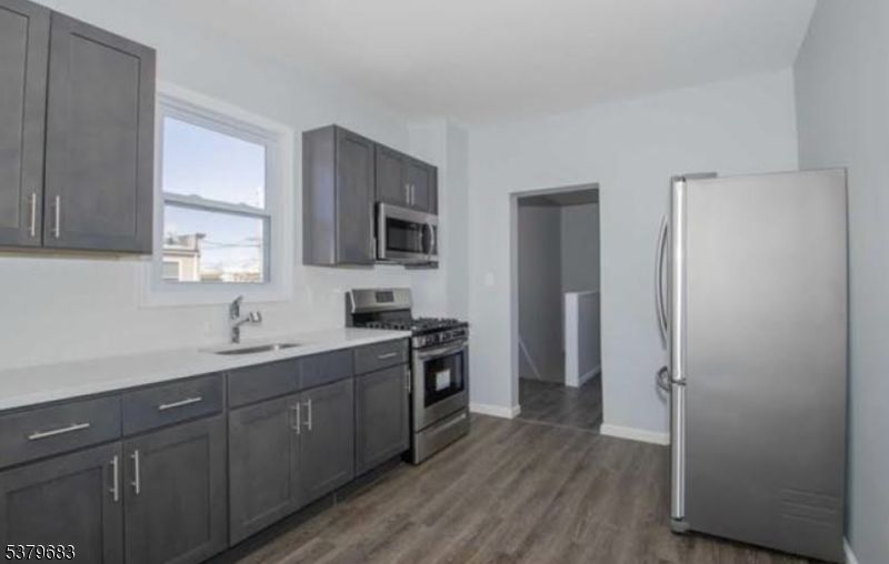 Interior, Kitchen, Stainless Steel Appliances, Wood Texture Flooring