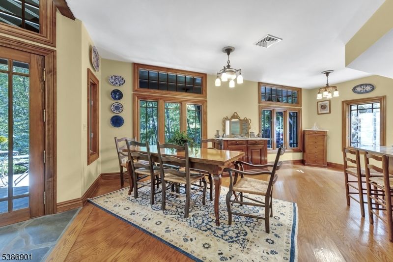Chandelier, Dining room, Interior, Wood Texture Flooring