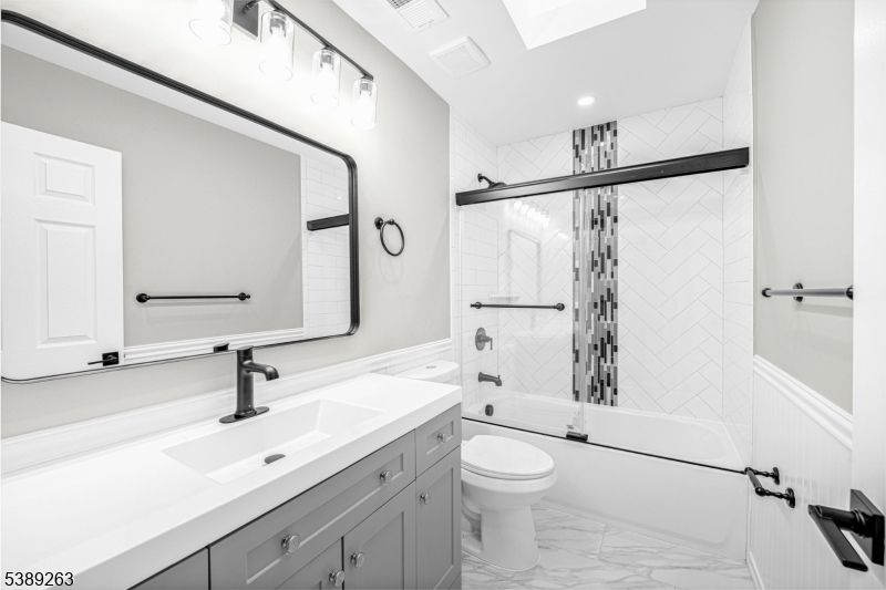 Bathroom, Glass Shower, Interior, Marble, Recessed Lighting