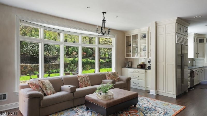 Interior, Kitchen, Living room, Pendant Lights, Recessed Lighting, Stainless Steel Appliances, Wood Texture Flooring