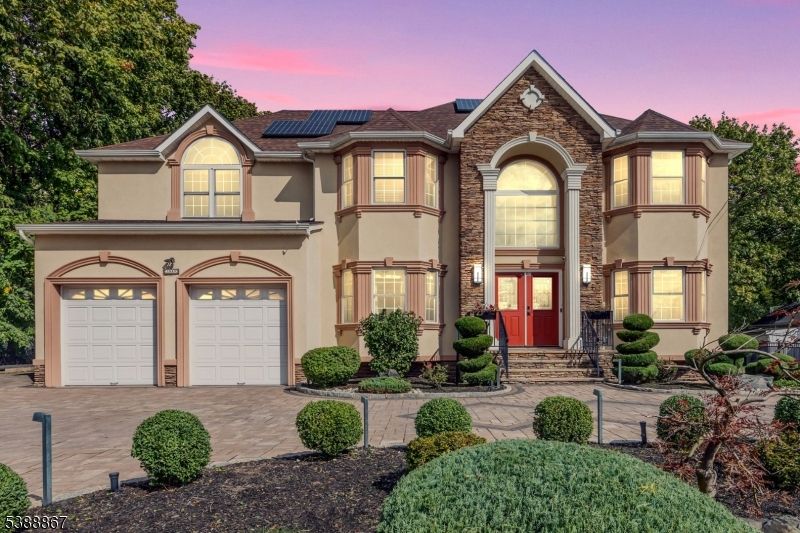 Attached, Exterior, Facade, Solar Panels, French Provincial