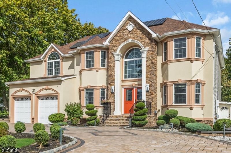 Attached, Exterior, Facade, Brick Facade, Solar Panels, French Provincial