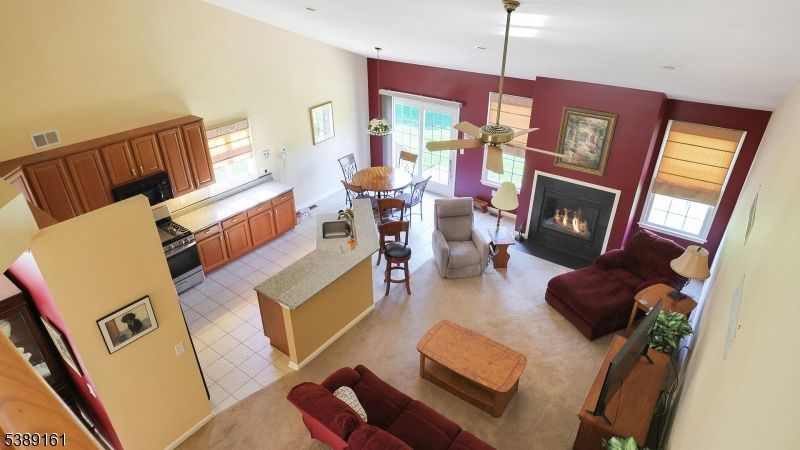 Dining room, Fireplace, Interior, Kitchen, Living room, Recessed Lighting