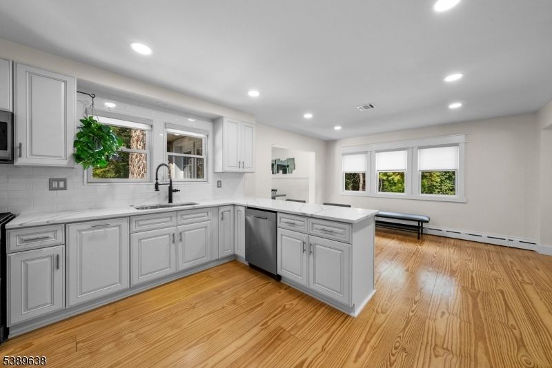 Interior, Kitchen, Recessed Lighting, Wood Texture Flooring