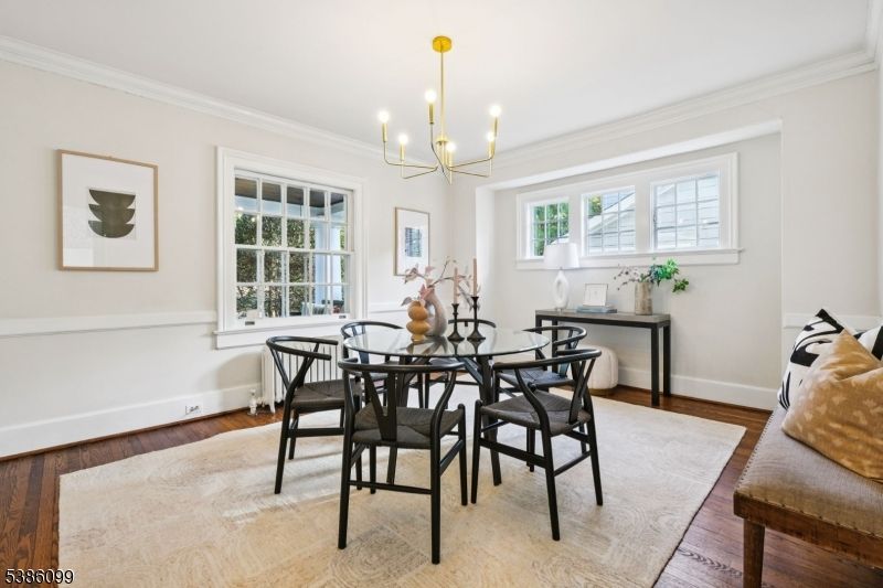Chandelier, Dining room, Interior, Wood Texture Flooring