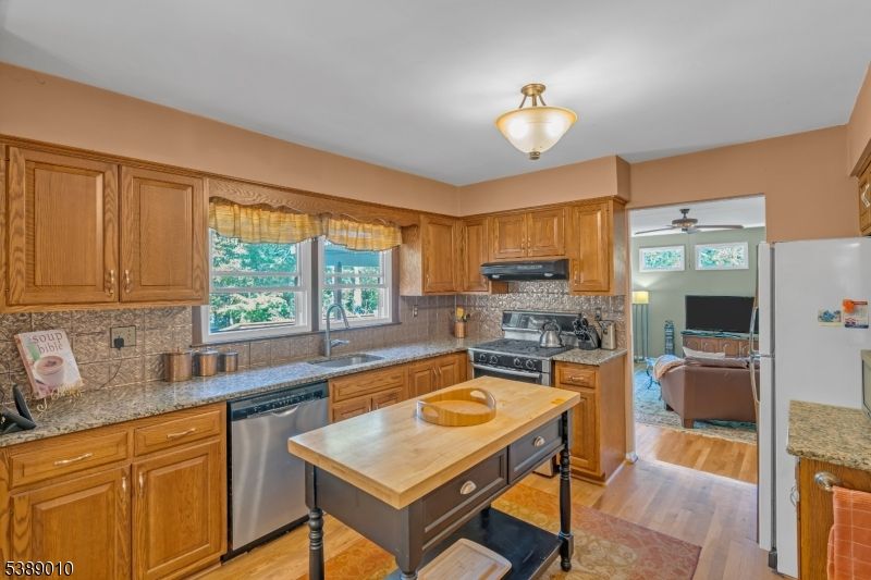 Fireplace, Interior, Kitchen, Living room, Wood Texture Flooring