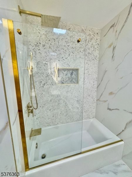 Bathroom, Glass Shower, Interior, Marble Walls