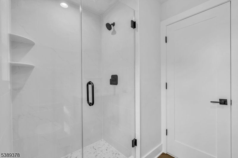 Bathroom, Glass Shower, Interior, Marble Walls, Recessed Lighting