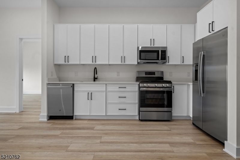 Interior, Kitchen, Stainless Steel Appliances, Wood Texture Flooring