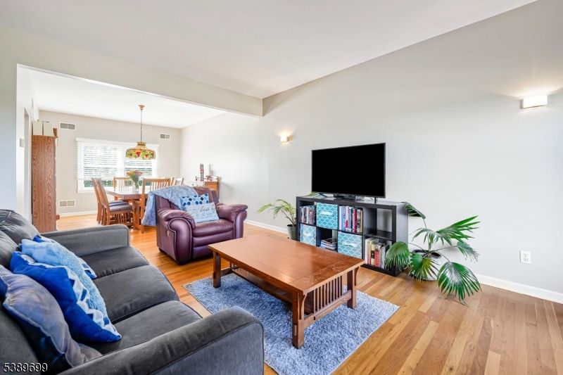 Dining room, Interior, Living room, Pendant Lights, Wood Texture Flooring