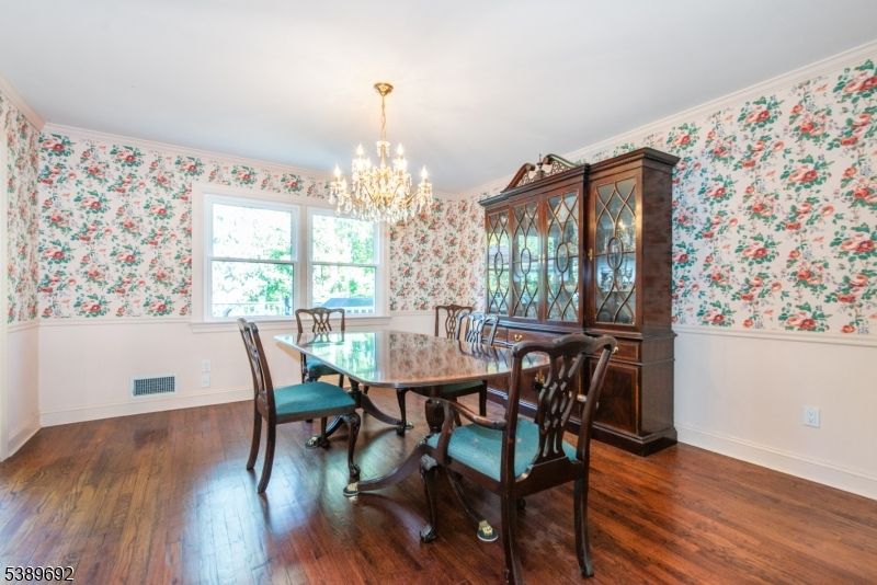 Chandelier, Dining room, Interior, Wood Texture Flooring