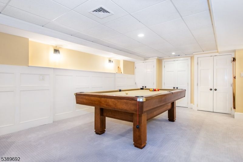 Billiard Table, Game Room, Interior, Recessed Lighting