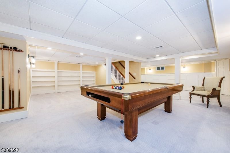 Billiard Table, Game Room, Interior, Recessed Lighting