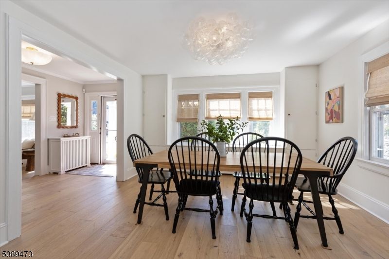Chandelier, Dining room, Interior, Wood Texture Flooring
