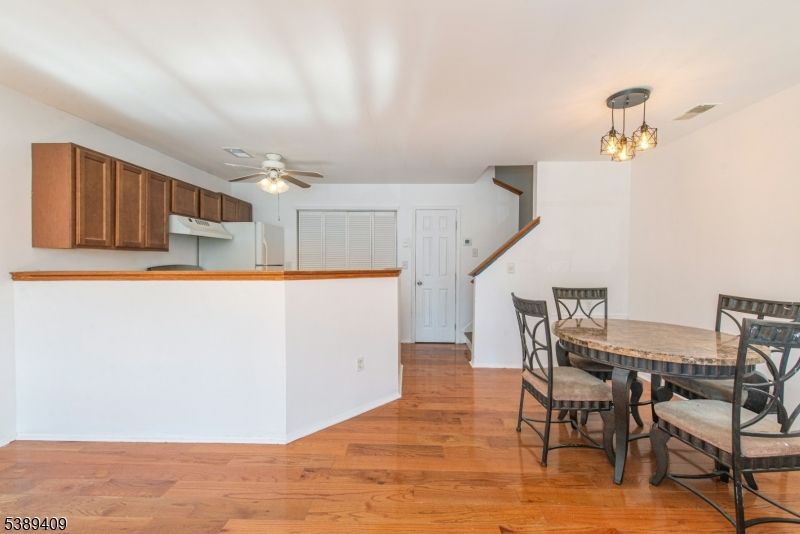 Dining room, Interior, Kitchen, Pendant Lights, Wood Texture Flooring