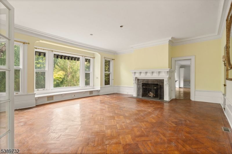 Empty room, Fireplace, Interior, Wood Texture Flooring