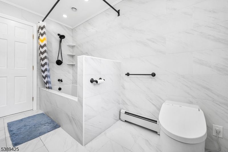 Bathroom, Interior, Marble, Marble Walls, Recessed Lighting
