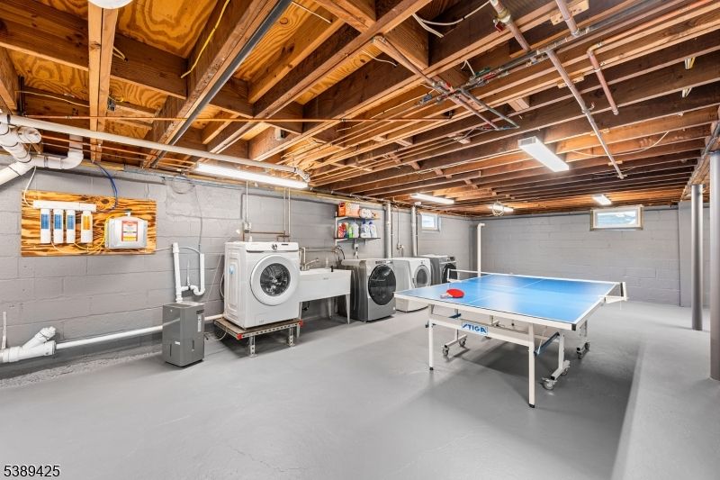 Game Room, Garage, Interior, Washer, Wooden Beams, Wooden Ceilings