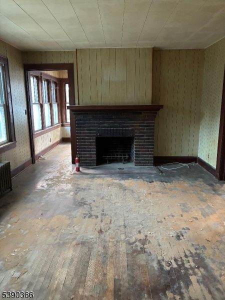 Empty room, Fireplace, Interior, Wooden Walls