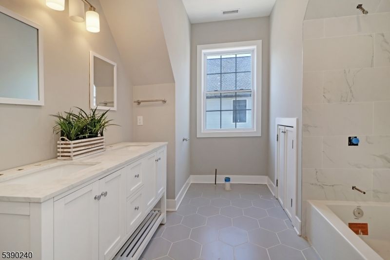 Bathroom, Dual Sink Vanities, Interior, Marble Walls