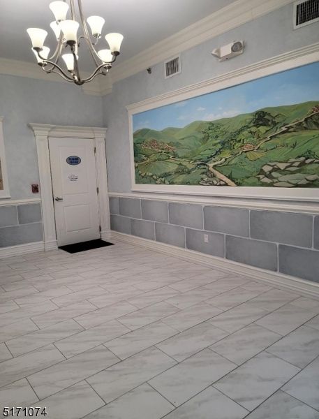 Chandelier, Empty room, Interior