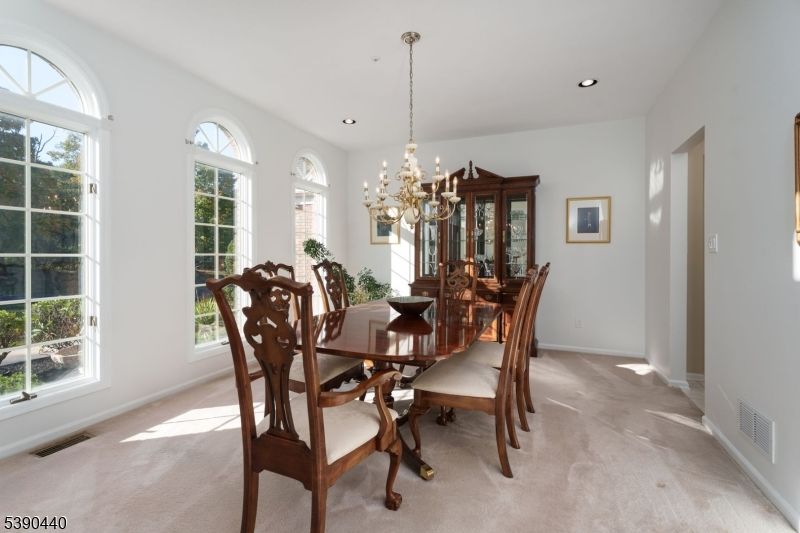 Chandelier, Dining room, Interior, Recessed Lighting