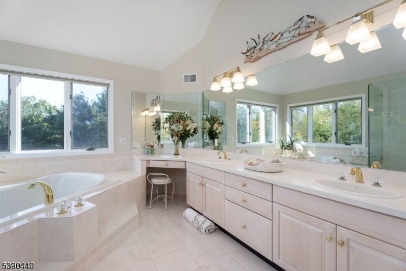 Bathroom, Dual Sink Vanities, Glass Shower, Interior