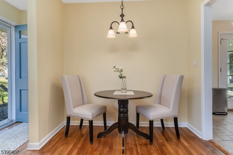 Chandelier, Dining room, Interior, Wood Texture Flooring